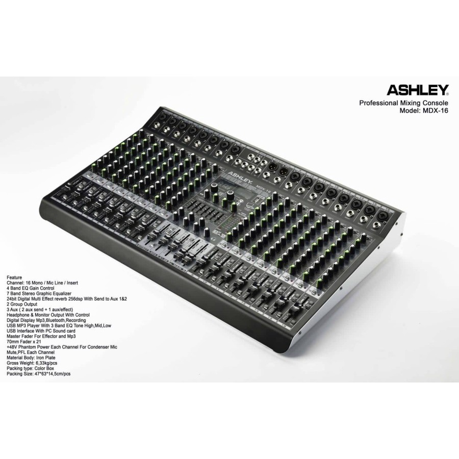 mixer audio ashley mdx16 mdx 16 (16channel) original