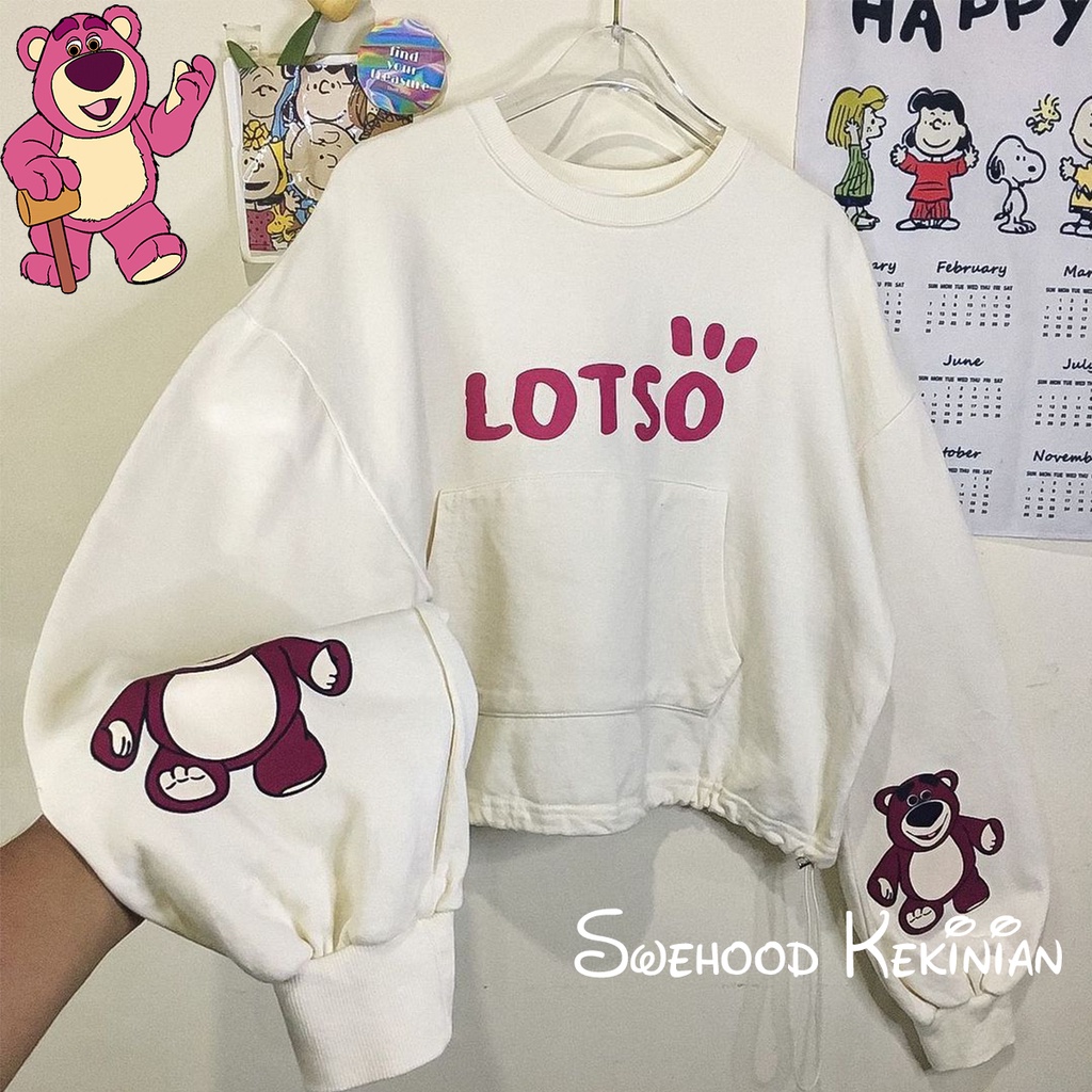 LOTSO SERUT SEMI CROP Sweater Crewneck Sweatshirt Kpop Wanita Kekinian Oversize Fashion Outfit Ootd Korean Style Sweter Crewnek Switter Cewe Krunek Perempuan Sweeter Viral Remaja Korea Atasan Cewek Premium LD 110 - PB 45 Bahan Fleece Tebal