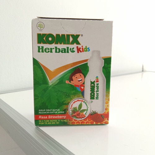 Komix Herbal Kids Sirup Obat Pereda Batuk Berdahak Pada Anak 1 Box isi 4tube
