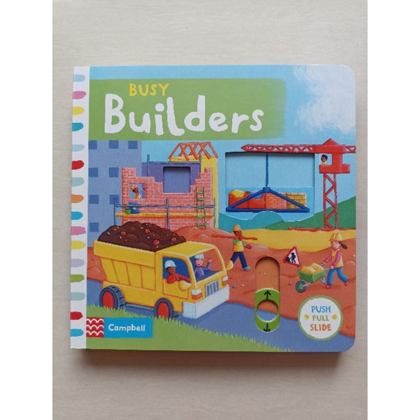 Campbell Busy Builders - Novelty Board Book (Push, Pull, Slide)