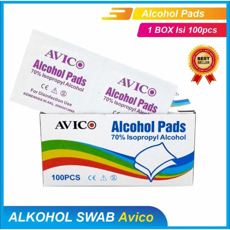 alkohol swabs avico pads isi 100pcs