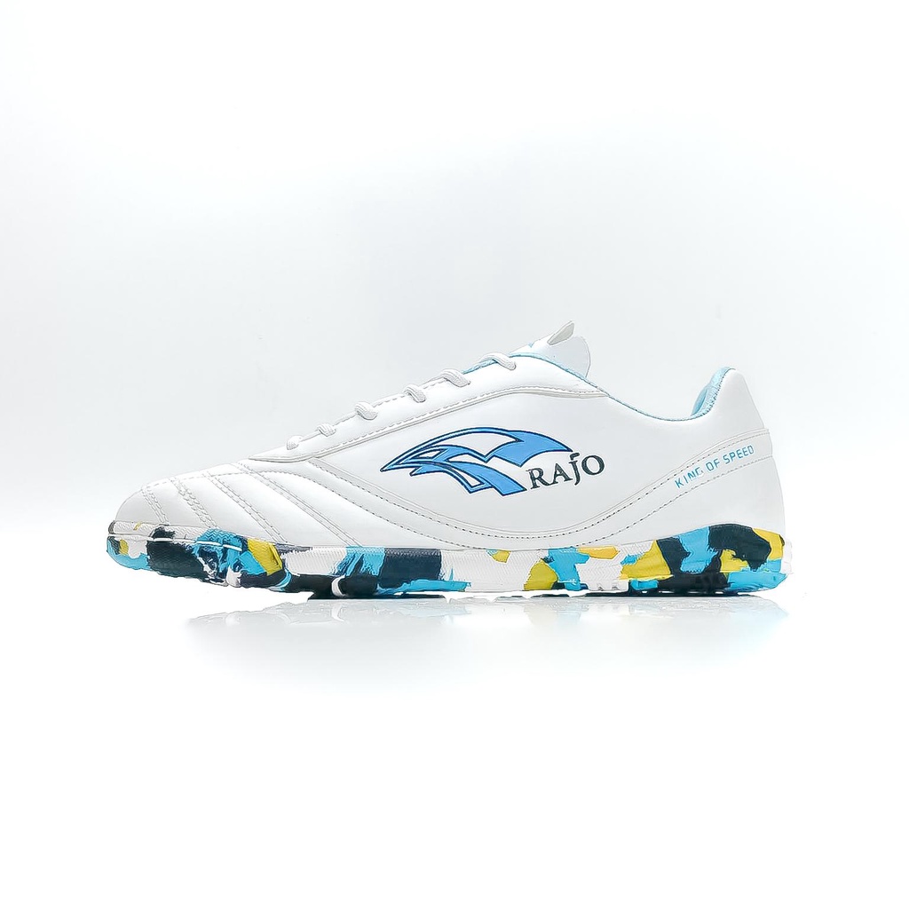 Rajo Sepatu Futsal KING of SPEED 057 RAJO IN White blue  00157 original quality