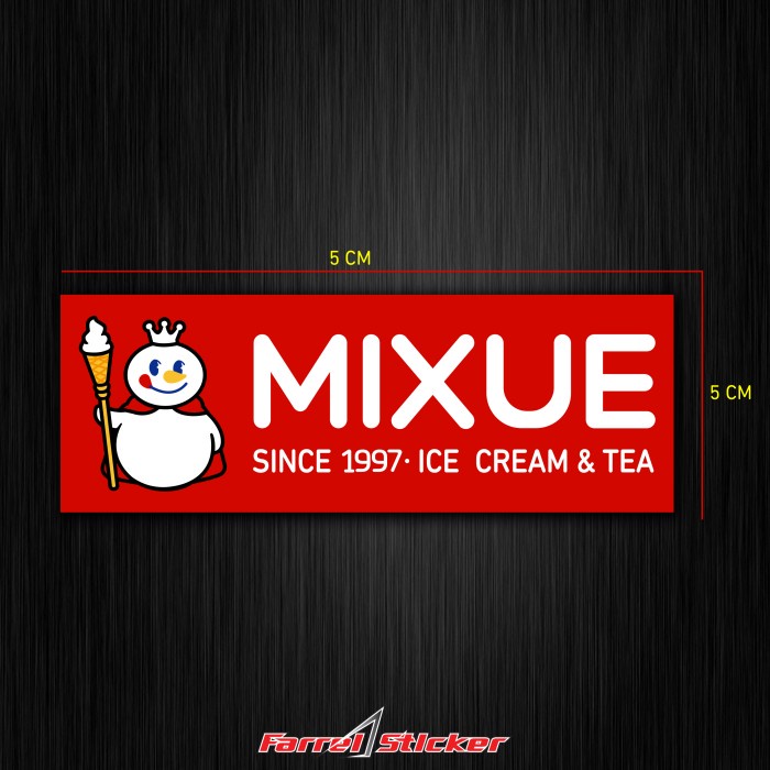 STICKER MIXUE STIKER TULISAN MIXUE &amp; TEA 1997 - kotak