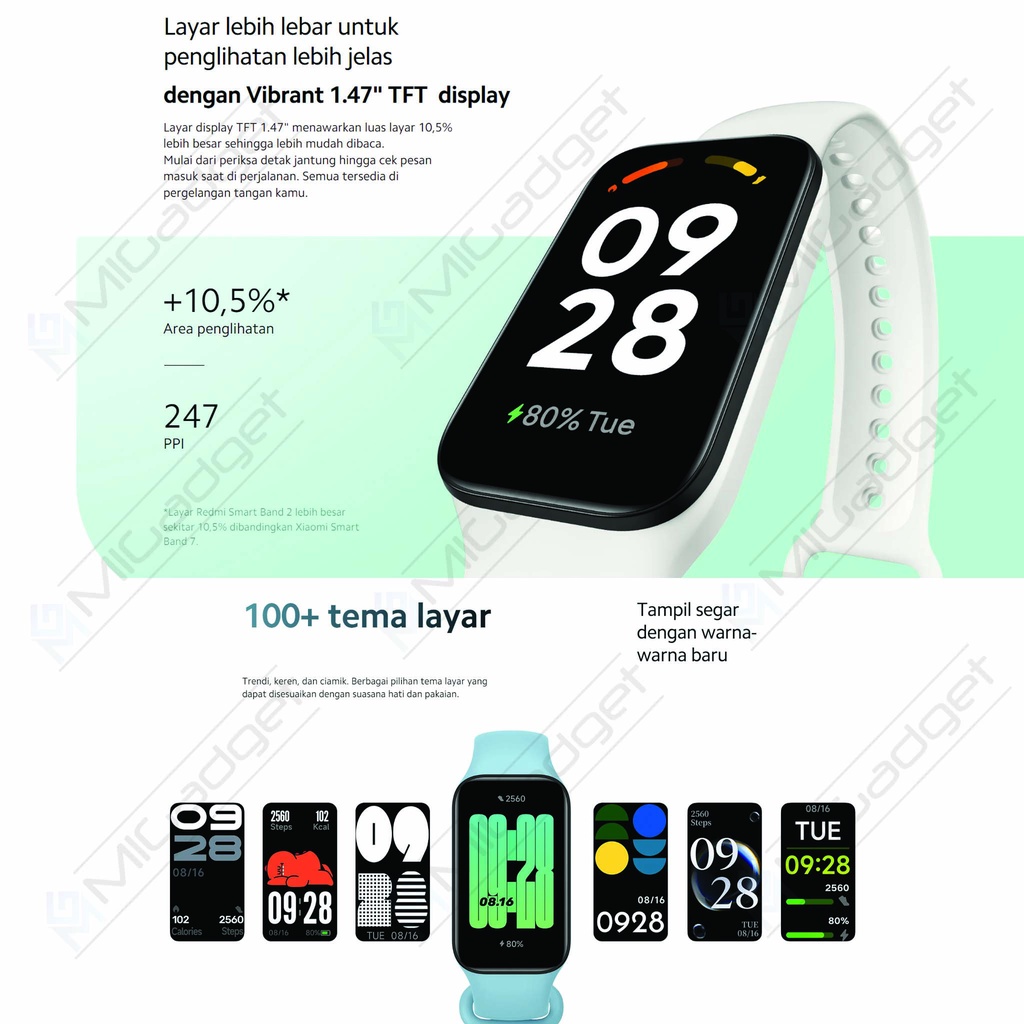 Redmi Smart Band Smartband 2 Tahan Air 5ATM SpO2