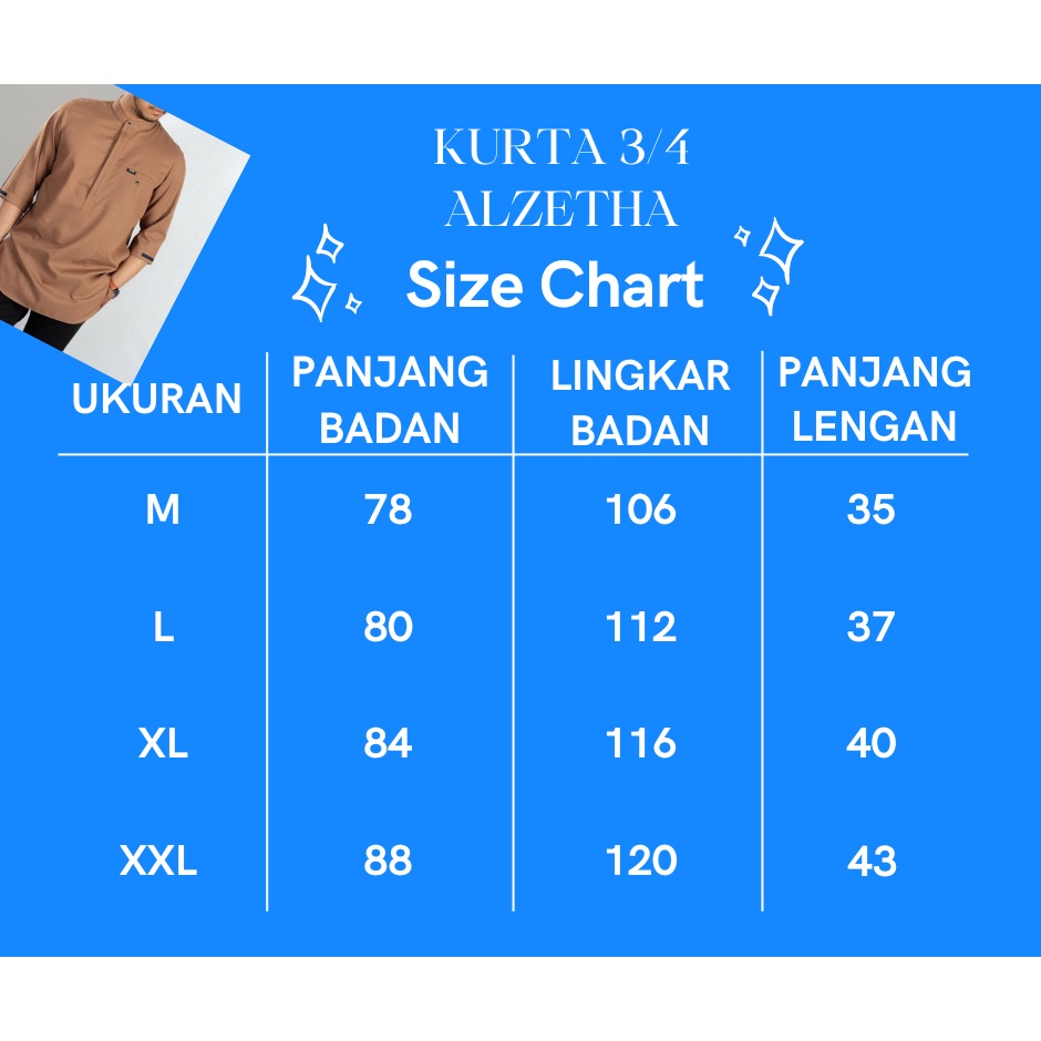 Alzetha Koko kurta lengan 3/4 bahan toyobo fodu ORIGINAL