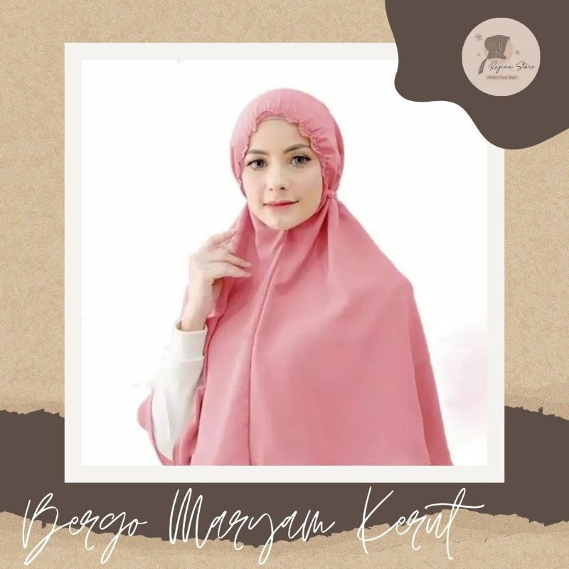 [COD] BERGO KERUT ATAU JILBAB KERUT ATAU BERGO MARYAM DENGAN VARIASI KERUT DI MUKA BAHAN DIAMOND ITA