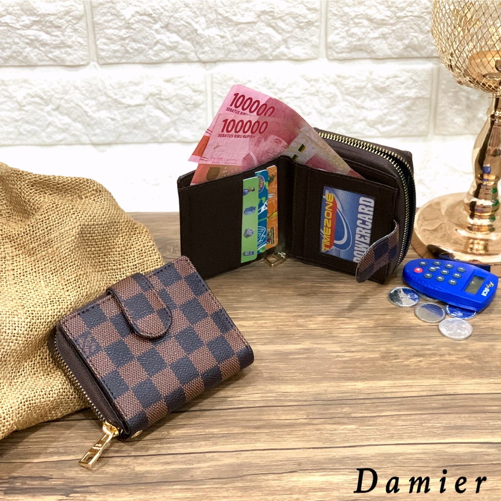 Dompet Lv Koin Dompet kartu dan uang Dompet wanita kecil TUMPUK