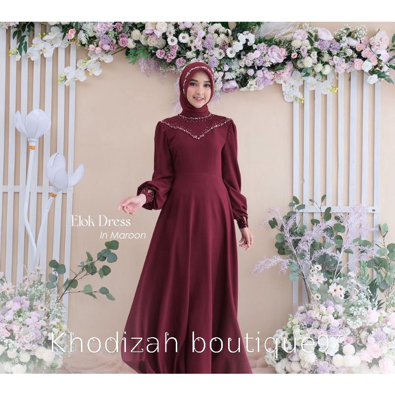 Elok dress Gamis terbaru - Gamis kondangan - Gamis brukat - Gamis remaja -  dress kondangan - dress 