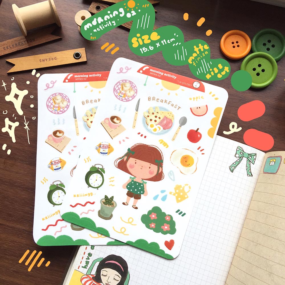 

Morning activity series 02 - sticker sheet - planner sticker