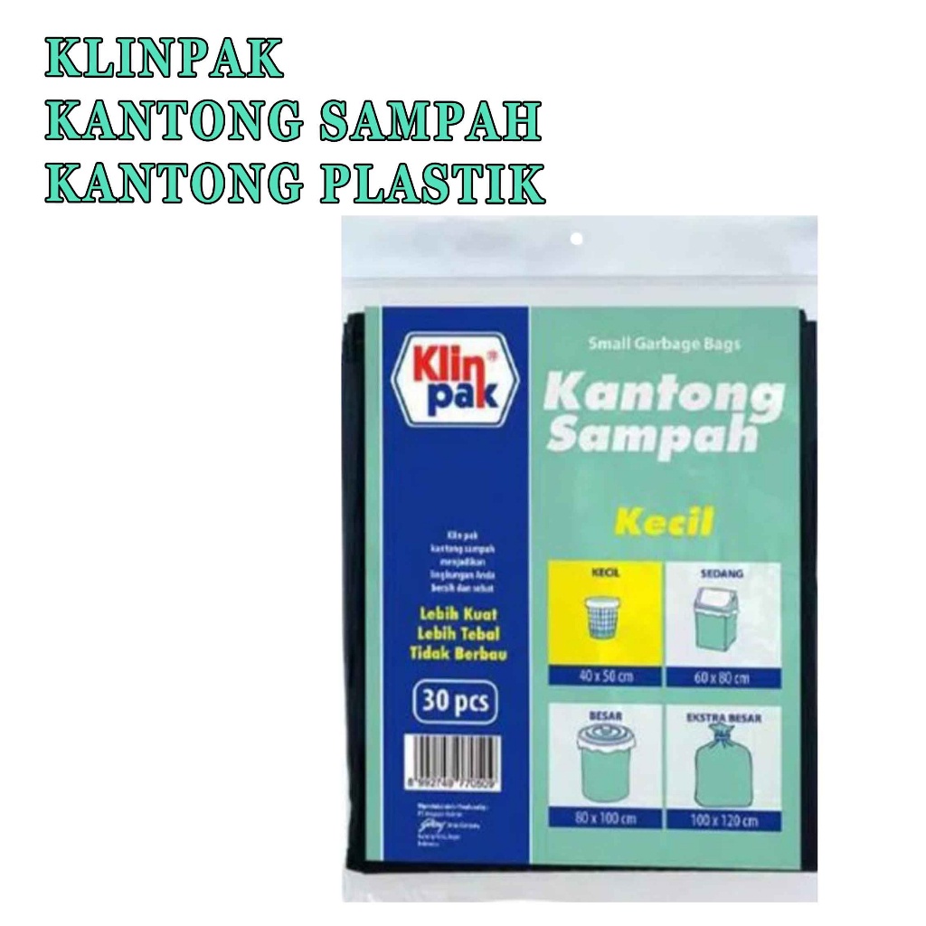 KANTONG SAMPAH SERBAGUNA* Kantong sampah ukuran 40X50 cm isi 30 pcs