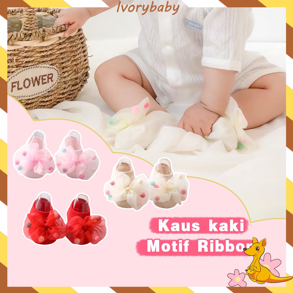 Ivorybaby Kaos kaki bayi anak perempuan renda Kaus kaki anak perempuan pita