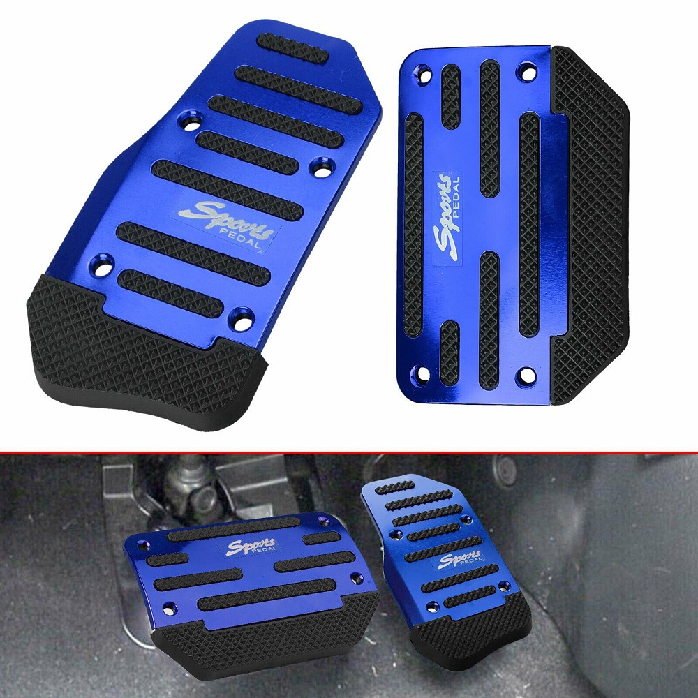 （dalam Stok, Dikirim Dari Jakarta)Cover Aluminium Pedal Gas Mobil - XB-373/ Case Pijakan Rem Kopling Mobil Anti Slip Ukuran Pas Manual - Red -biru -Argent