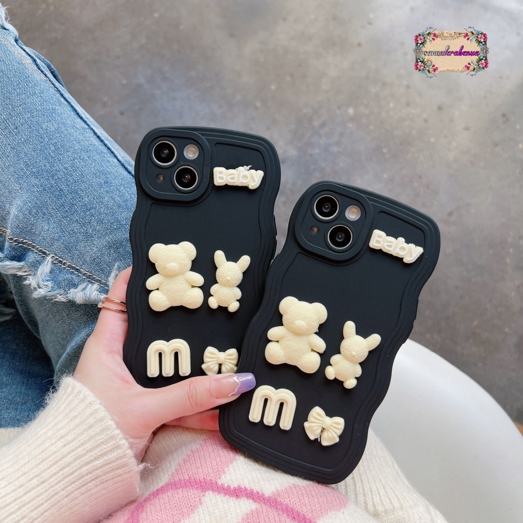 Y026 SOFTCASE 3D KARAKTER RABBIT MODEL GELOMBANG WAVE FOR IPHONE7 8 7+ 8+ X XS MAX 11 12 13 14 PRO MAX SB4648