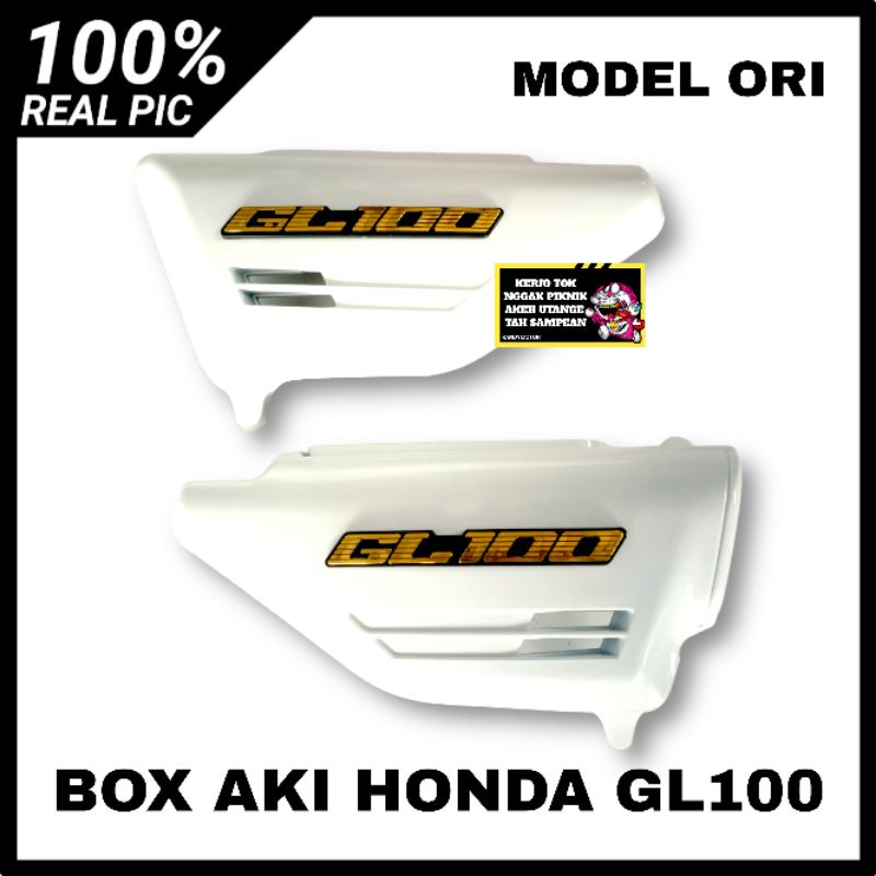 BOX KEMPOLAN AKI TUTUP AKI HONDA GL100 MODEL ORI PUTIH REPRO YAMANO