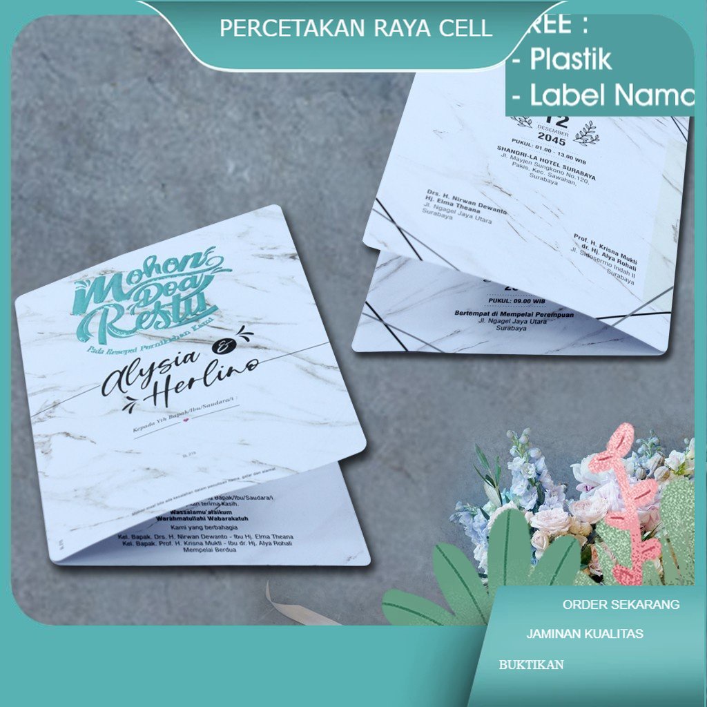 

Undangan Pernikahan Rustik Elegan Cantik Unik Seri Samara Lite Kode SL-215 Desain Blue and Pink 3d Poly Murah Sudah Cetak