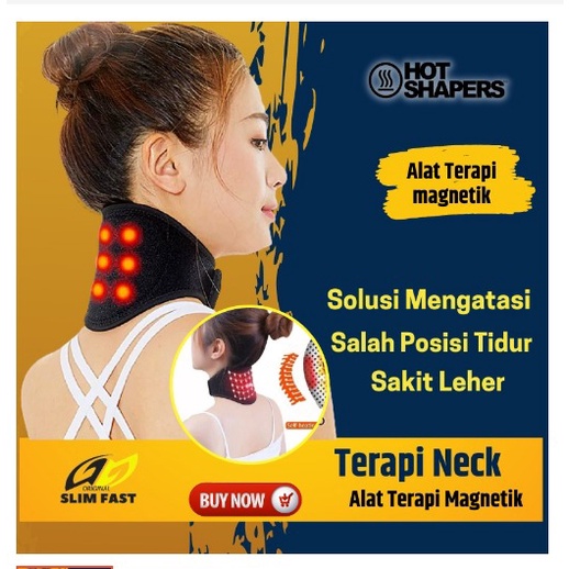 Alat Kesehatan Sabuk Terapi Leher Magnetik Tourmaline Neck Massager Pemanas Dan Penghangat Leher