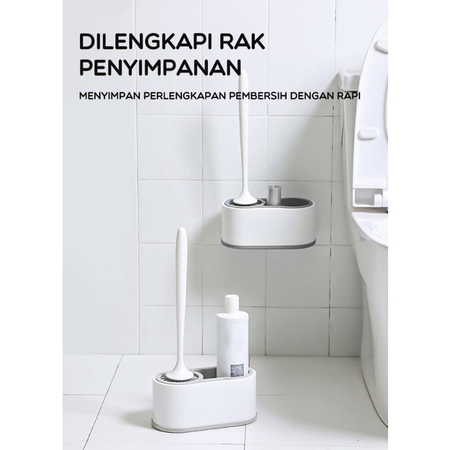 SIKAT WC BONBOX BCB04 Sikat Tongkat Pembersih Lantai WC Gagang Panjang Brush Toilet Kamar Mandi + Rak Penyimpan