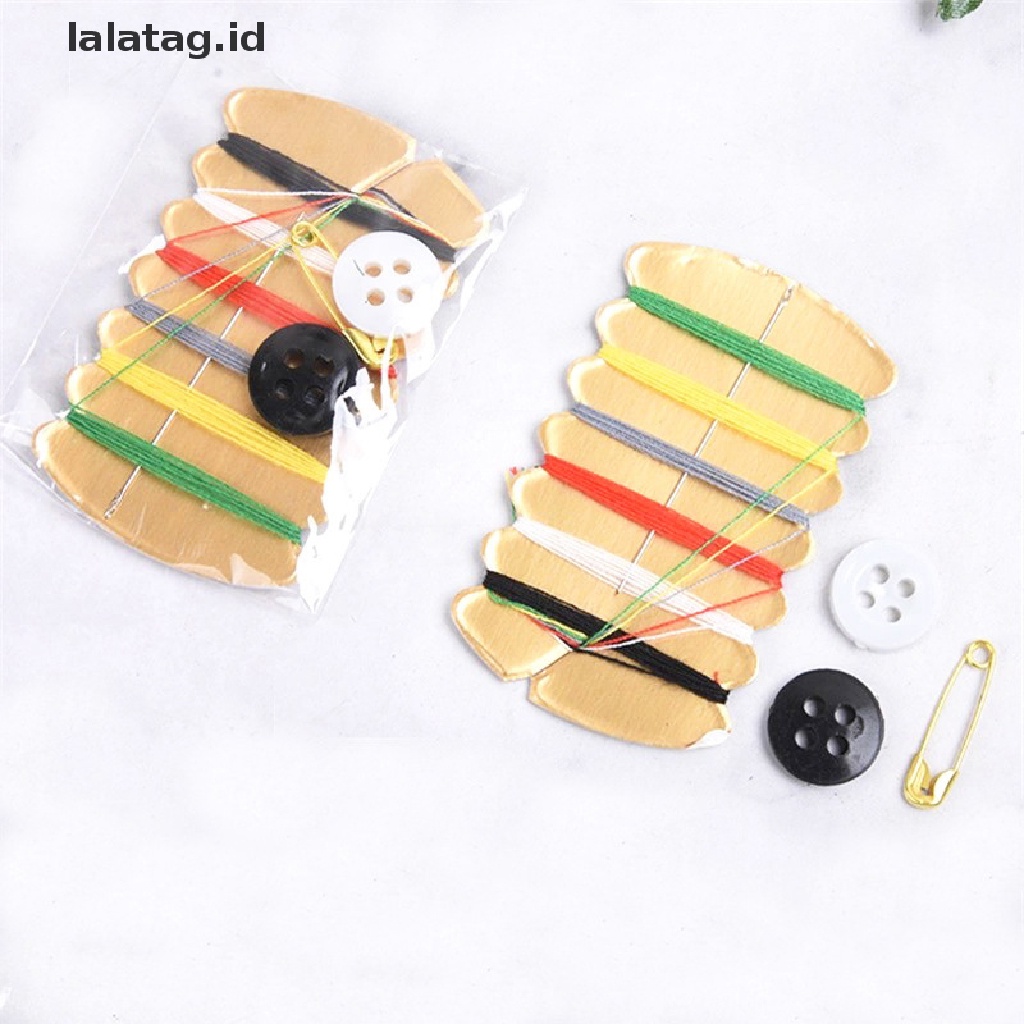 [lalatag] Kit Jahit Mini Portable Benang Tombol Pin Set Travel Household Tools Kit [ID]