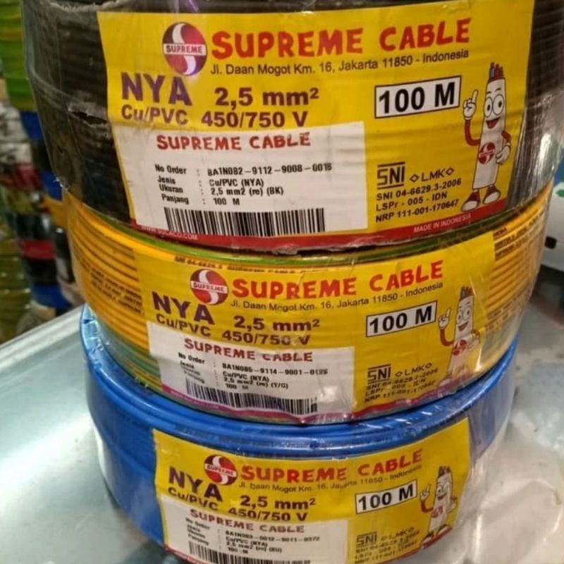 Jual Kabel NYA 1x2 5 Mm Supreme Kabel Listrik Tunggal NYA 2 5mm Shopee Indonesia