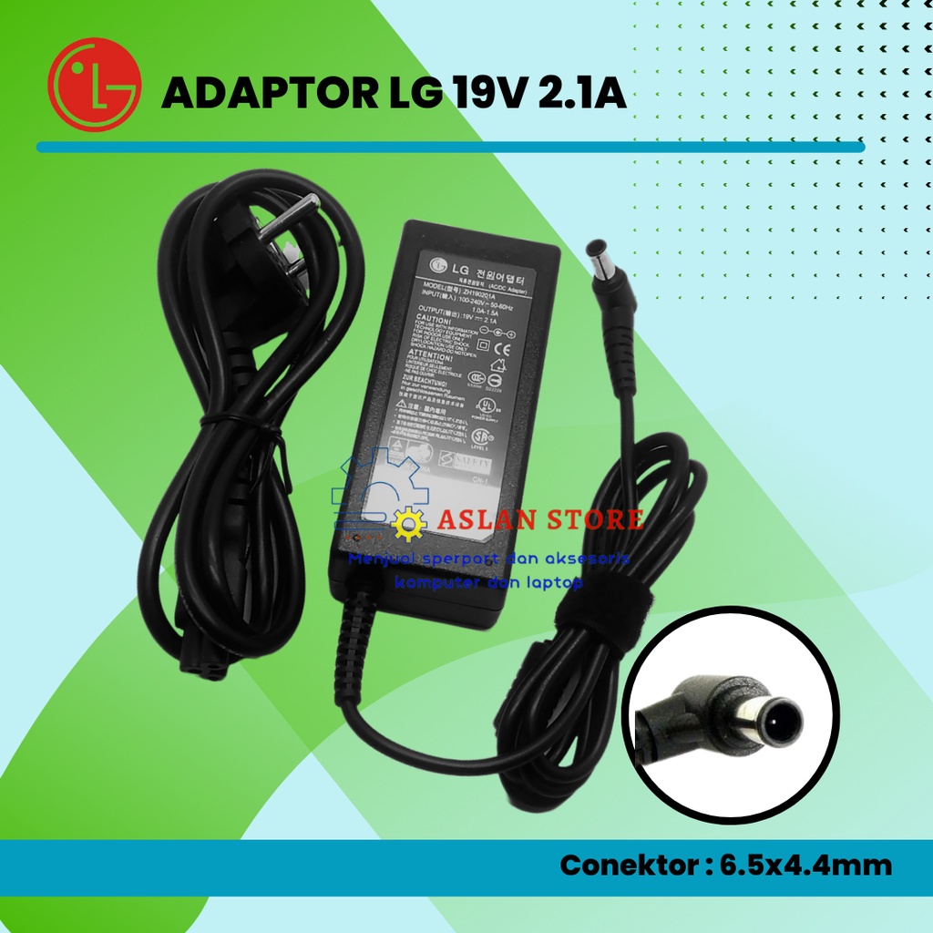 Adaptor casan charger MONITOR LCD LED TV LG merek LG 19V 2.1V free kabel power