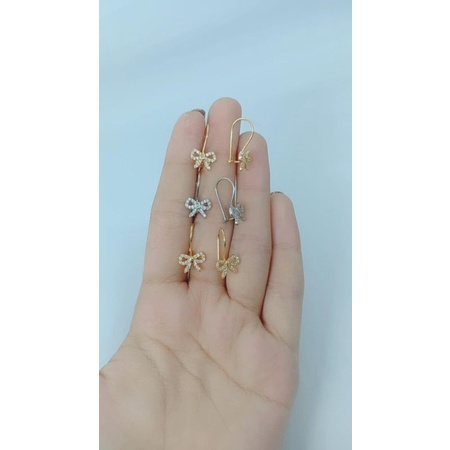 Anting kait pita corr mp / anting kait perak asli silver 925 lapis emas/ anting fashion wanita terbaru