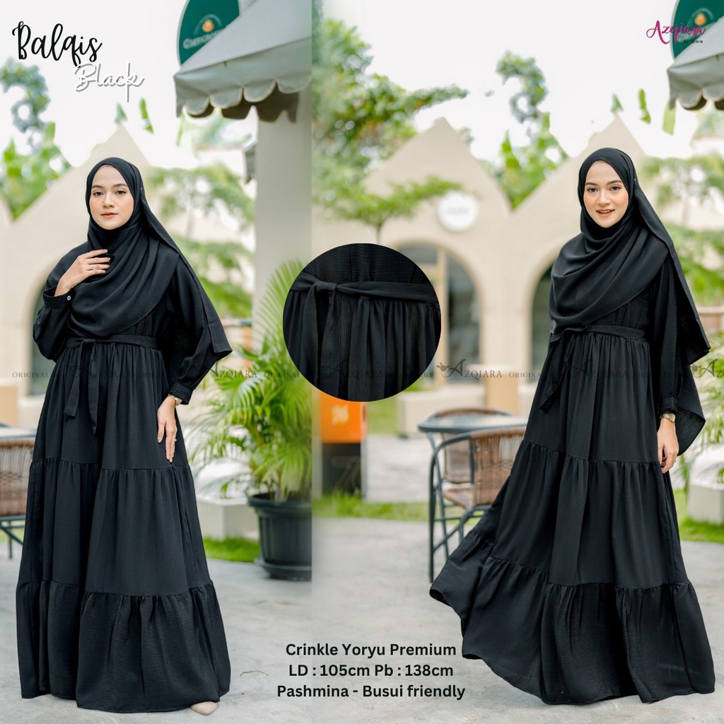 Balqis Syari Gamis Muslim Dress Original Produk By Qiara