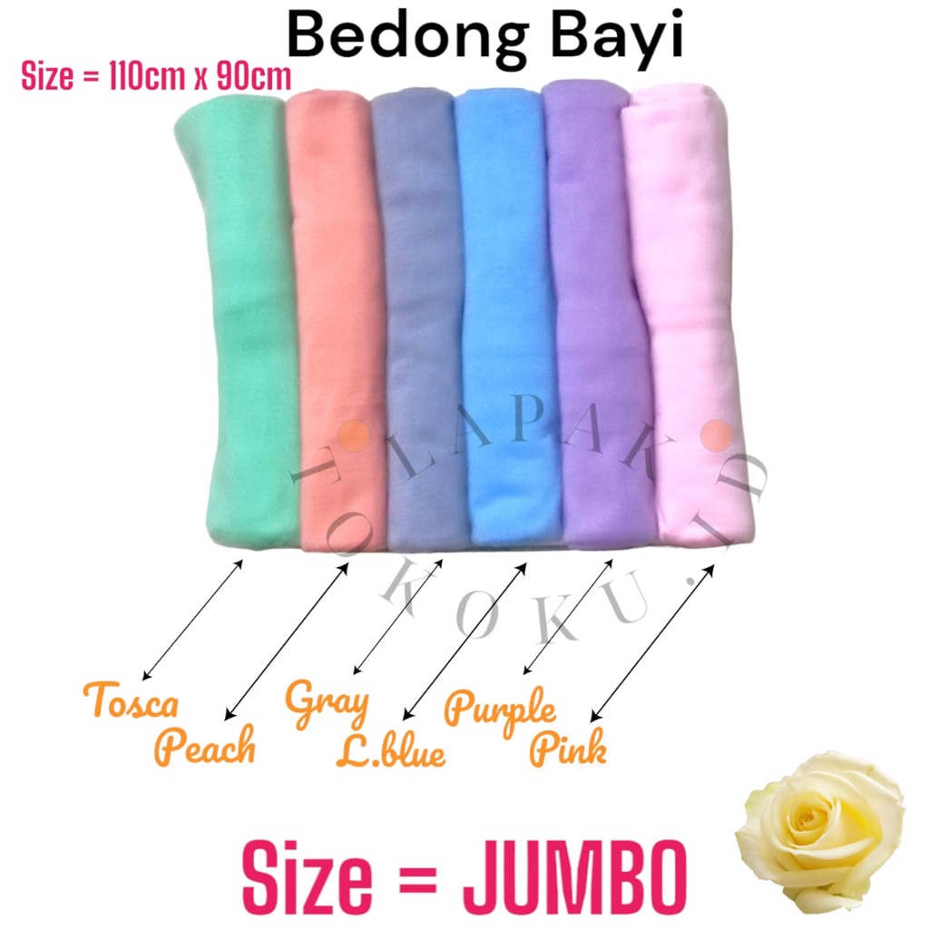 1pcs Bedong Bayi Rainbow Pastel Size Jumbo (110cm x 90cm) Premium Lembut Bedong Kain Pernel Selimut Bayi Bedong Katung Selimut Halus Bedong Bayi Adem