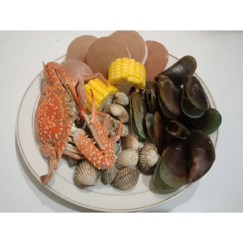 kerang mix rajungan / kerang mix seafood PROMO BELI 5 FREE 1