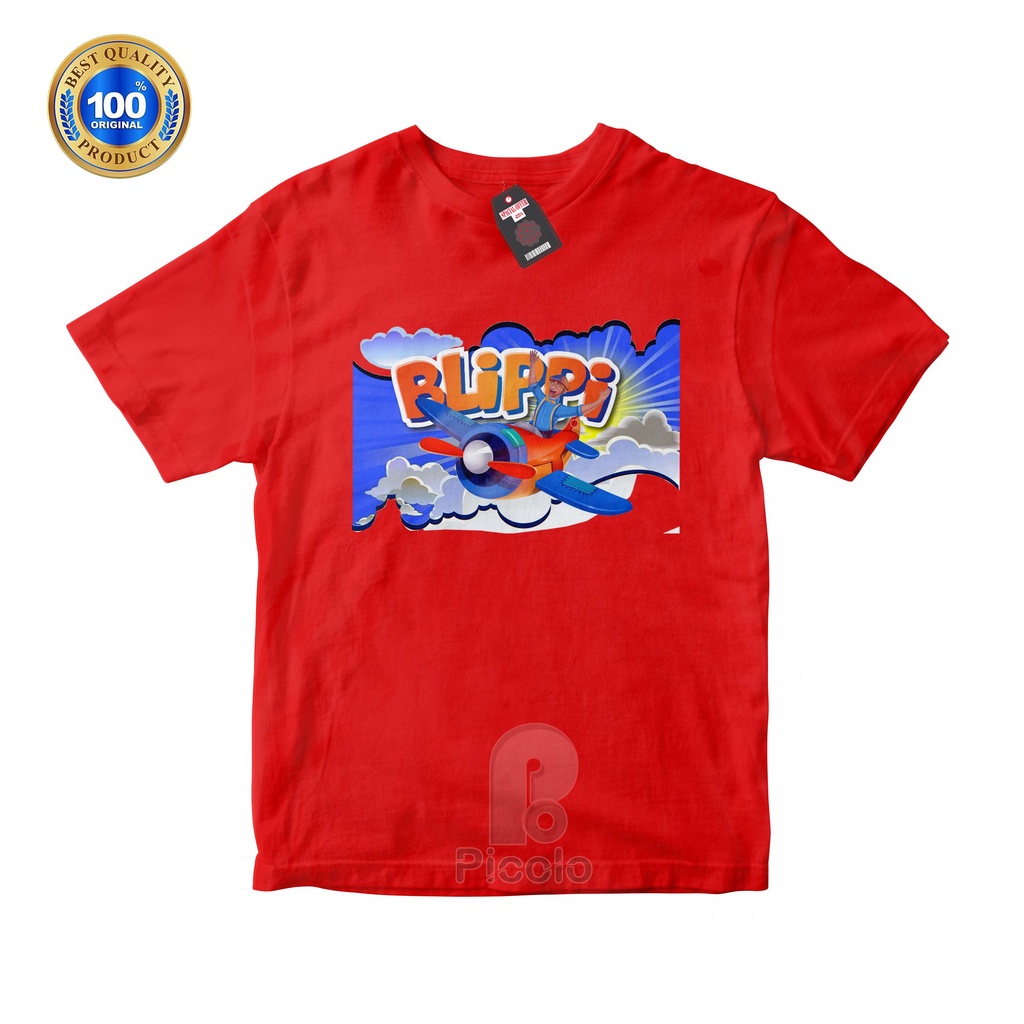 (FREE NAMA) BAJU KAOS ATASAN ANAK MOTIF KARTUN BLIPPI UNISEX Bahan COTTUN