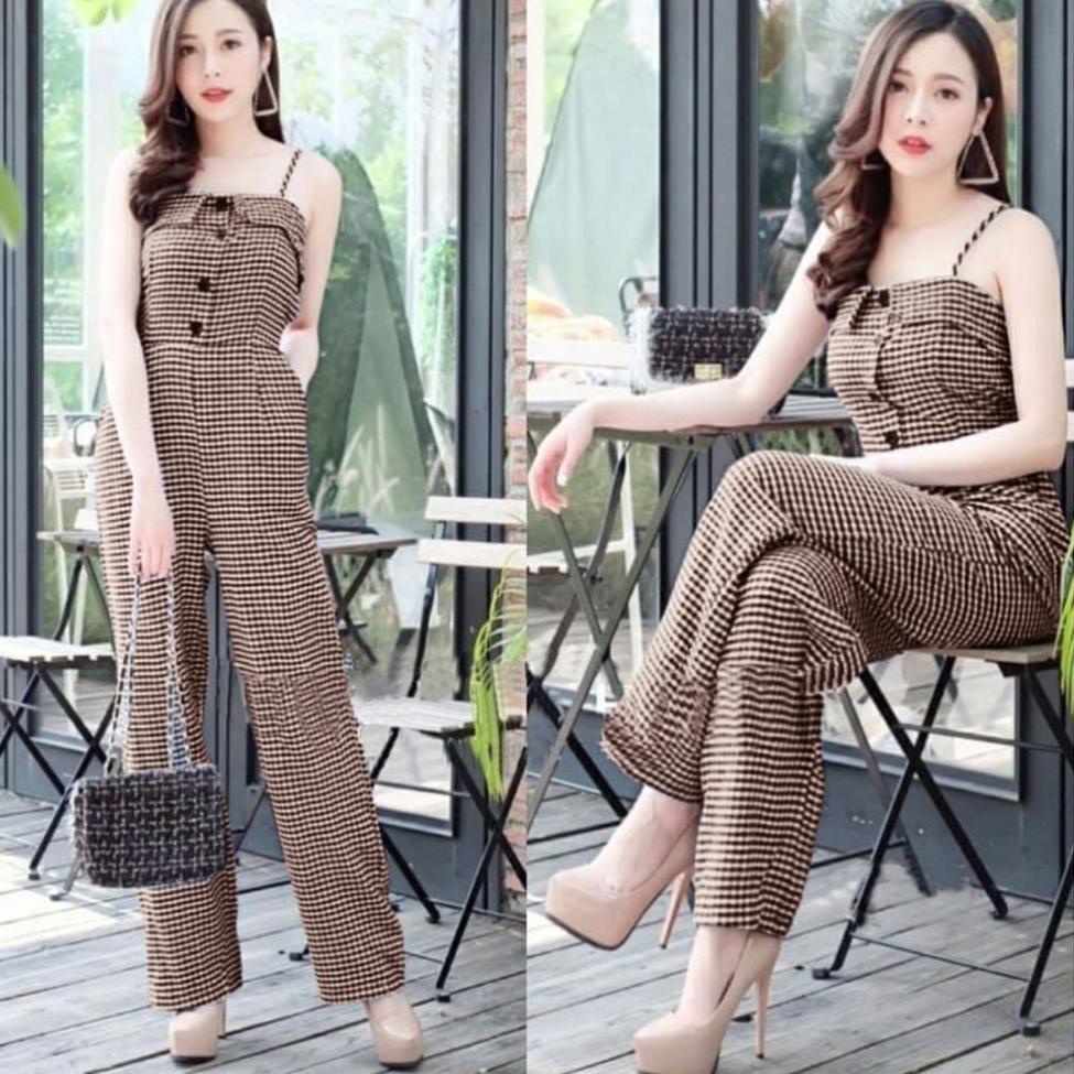 Jual Paling Dicari FWG JS BANGKOK / JUMPSUIT KOTAK / JUMPSUIT WANITA