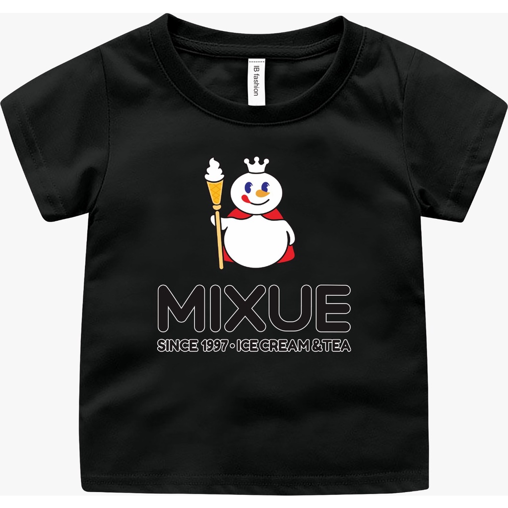 ((IB))KAOS ANAK2 UNISEX/MIXUE DIGITAL SABLON-hitam,