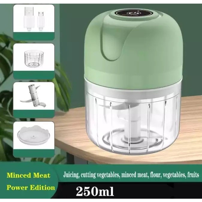 blender Mini Chopper Portable Elektrik Rechargeable USB Blender Mini Bumbu - SN6195 Putih(L8D8) Blen