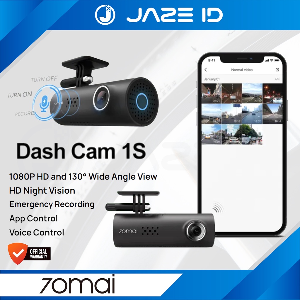 70MAI Smart Wifi Dash Cam 1S 1080P Car DVR Mobil GPS Kamera Camera