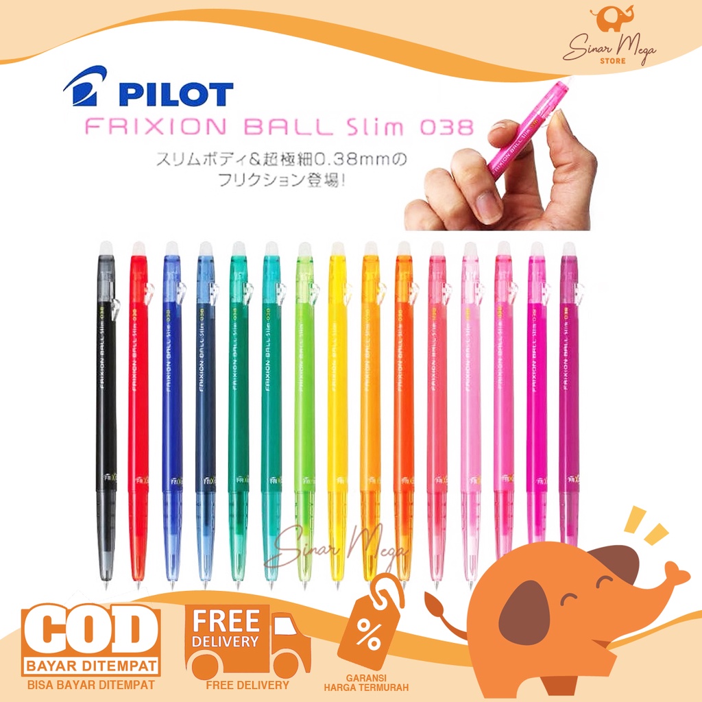 

Pilot Frixion Slim Clicker 0,38mm Pulpen Bisa Dihapus Erasable Pen LFBS-18UF