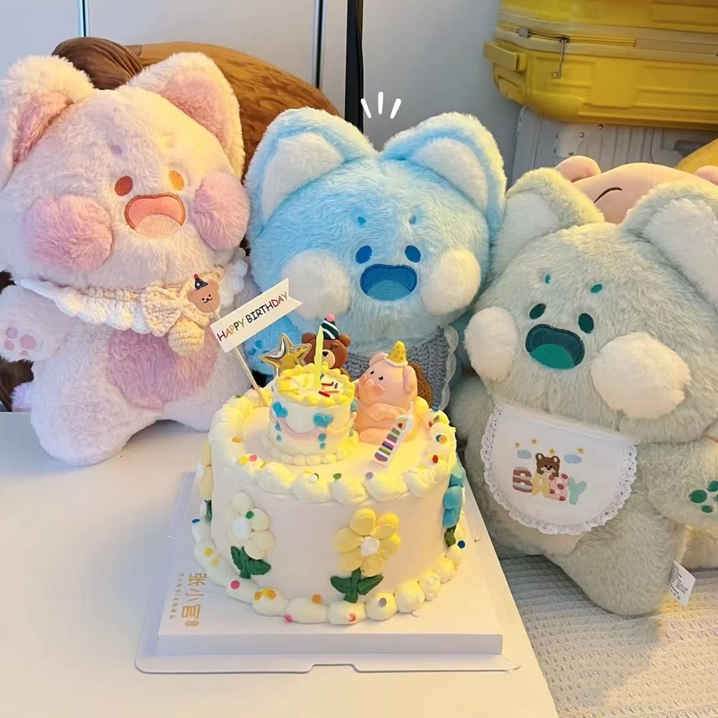 Mainan Boneka Stuffed Plush Kartun Kucing / Beruang / Doodle Lucu Kreatif 12 / 30 / 40cm Untuk Hadiah Ulang Tahun Anak