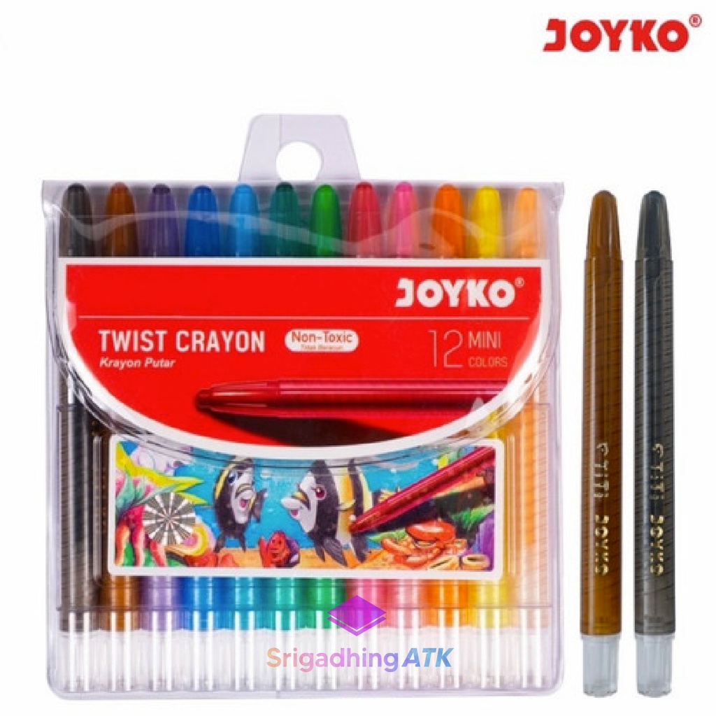 

Krayon/Crayon Putar Joyko/Twist Crayon 12 Warna/Mini