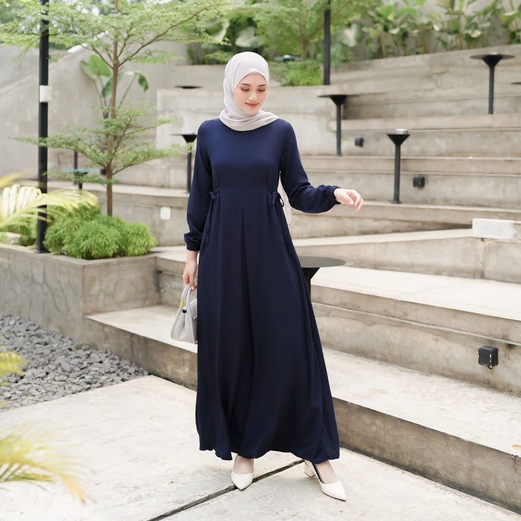 Ayunda Dress Bahan Crinkel Airflow Gamis Polos