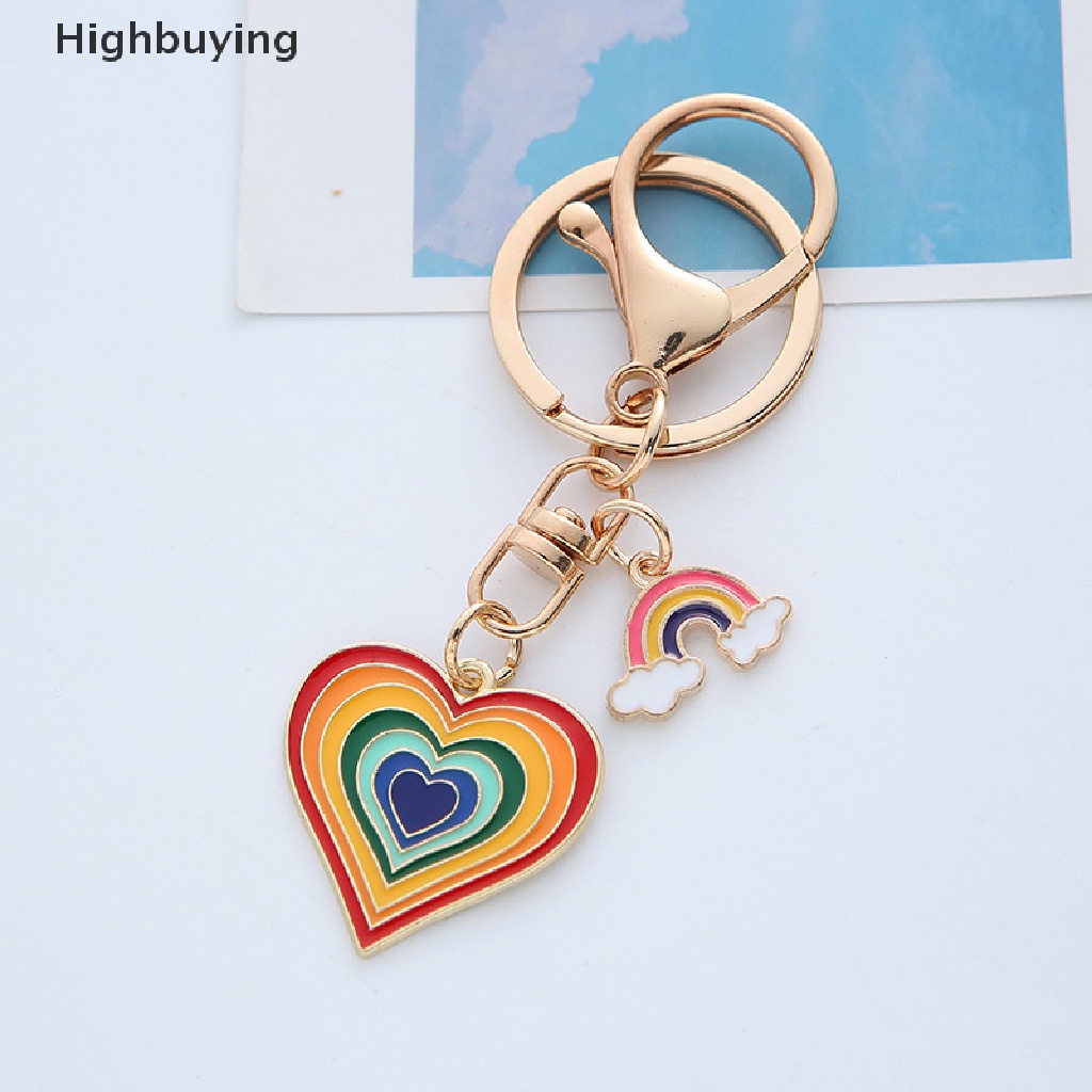 Hbid Multicolor Love Heart Gantungan Kunci Holder Untuk Wanita Trendy Gantungan Kunci Mobil Tas Pendan Glory