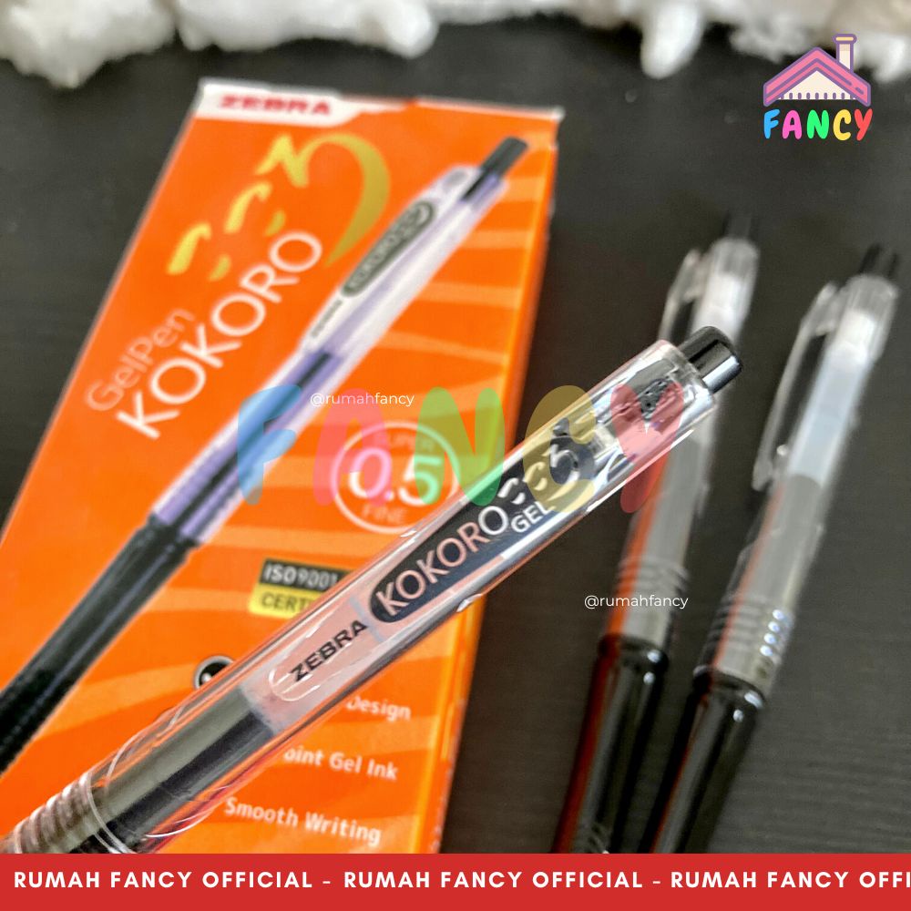 

[1 PCS] Bolpen Pulpen ZEBRA KOKORO Hitam Semi Gel 0.5mm