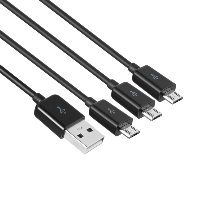 Zzz Kabel Spliter USB Mikro 3in1 Micro USB Charging Cord Kabel Adaptor Sinkronisasi Data Fleksibel 3-in-1 Multi-Fungsi Ca