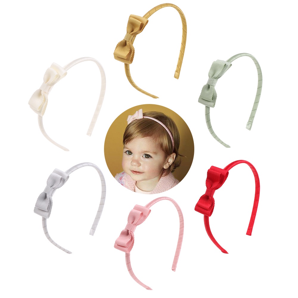 CUTE BOW GIRL HEADBAND SOFT PASTEL COLOR BANDO ANAK PEREMPUAN CEWEK BENDO PITA RIBBON WARNA SOLID POLOS KOREA KOREAN STYLE TODDLERS BABY BAYI