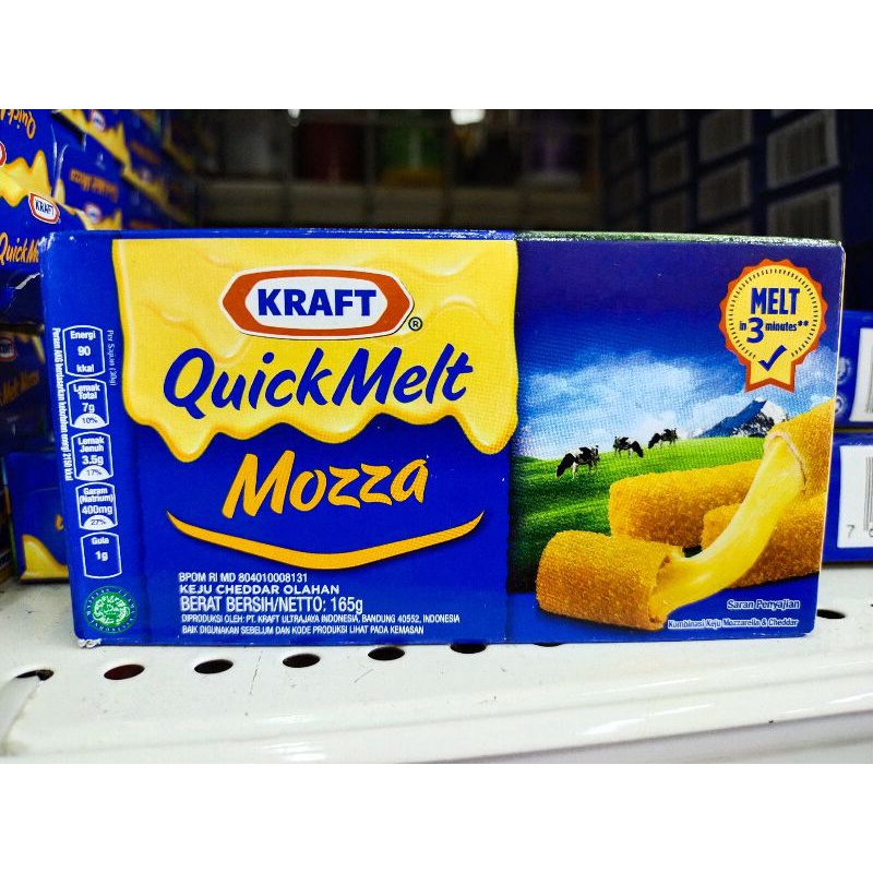 

Kraft Quick Melt Moza 165gr / Keju Cheddar Cepat Leleh