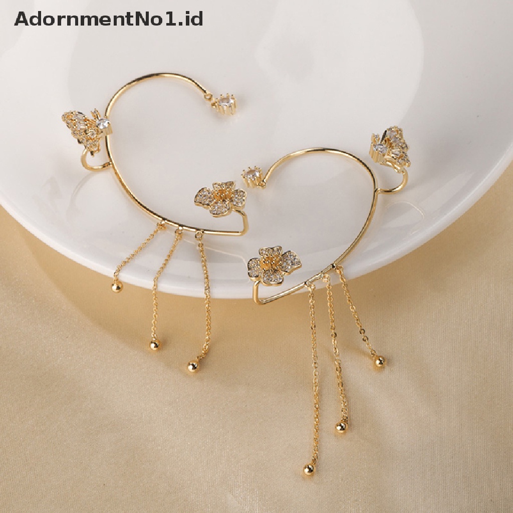 [AdornmentNo1] 1pcs Anting Kupu-Kupu Snowflake Baru Tanpa Tindik Anting Klip Telinga All-match Aksesoris Fashion [ID]