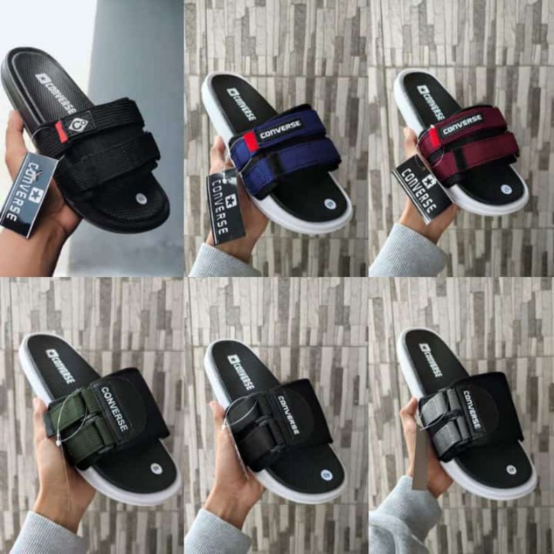 sendal slop pria premium sandal slide tali dua kretek dua warna
