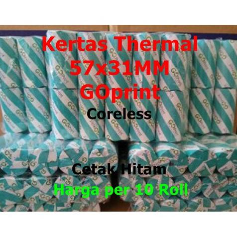 

Muraah Kertas Thermal 57 X 30 / 57X30 / 58 X 31 / 58X30 Mm Goprint Printer Bluetooth Kasir Per 10 Roll