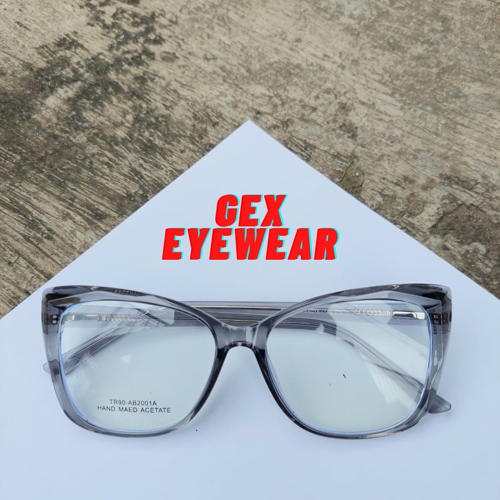 Frame Kacamata Wanita Cat Eye 2001 FREE LENSA BLUERAY | PHOTOCHROMIC | BLUECROMIC MINUS free BOX LAP CYL