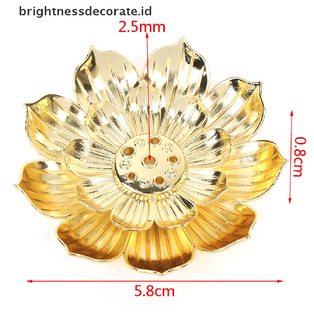 [Birth] Gold Incense Burner Stick Holder Buddhism Lotus Line Incense plate Alas Candi [ID]