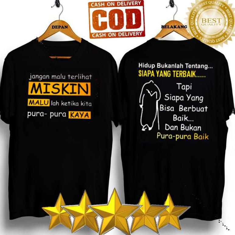 [KML.24Ja23υ] Baju Kaos Tshirt Pria miskin Hitam Distro Lengan Pendek Motif Sablon Bergambar Keren k