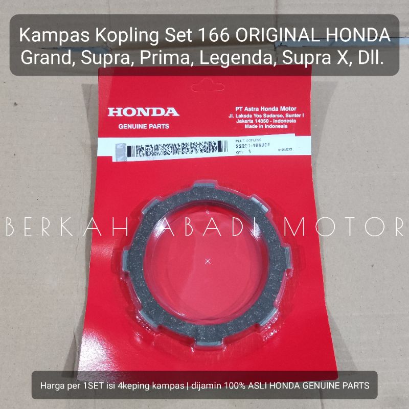 [ORI 100%] Kampas Kopling SET Grand Supra Original HONDA | Plat 166 Legenda Astrea Prima Murah Asli