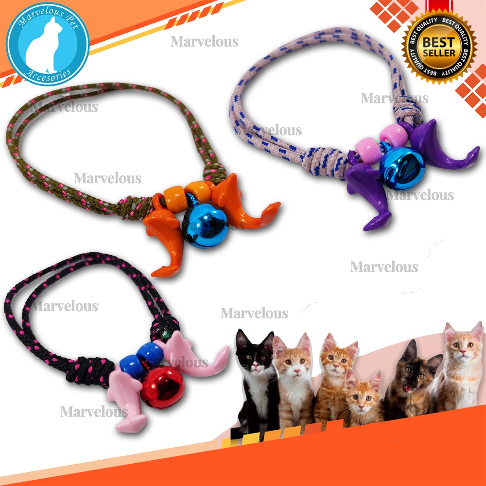 Kalung kucing tali prusik lonceng besar 14 mm / pet collar